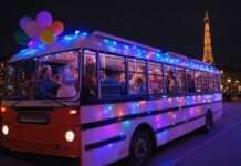 Tanzen oder Dinieren im Bus: Ein Pariser Trend mit Schwung Party-Bus_Paris_Illustration