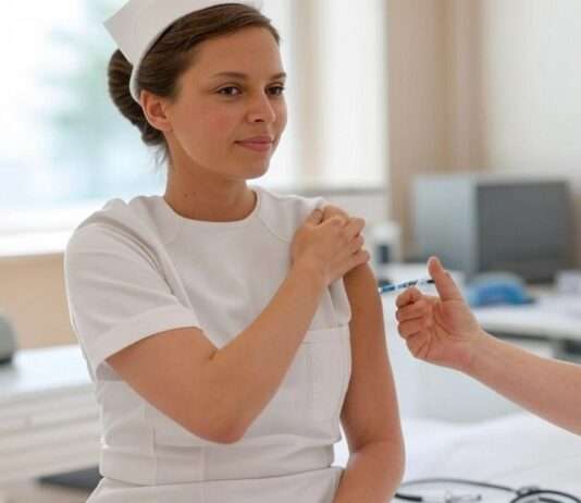 Grippeimpfungen für Pflegekräfte: Ist eine Pflicht die Lösung? Pflegekraft_Grippeimpfung_Illustration