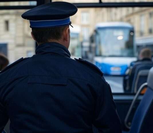 Polizeipatrouillen in den Bussen von Calais: Sicherheit oder Symbolpolitik? Polizei_Stadtbus_Illustration