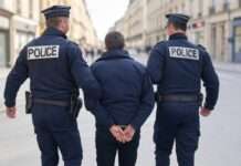 Dijon im Ausnahmezustand: Tödliche Schüsse mitten in der Stadt Polizei_Verhaftung_Illustration