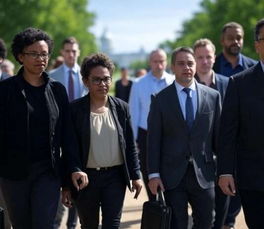 Trump-Administration bietet Bundesbediensteten Abfindungen an: Ein radikaler Umbau der US-Regierung Regierngsangestellte_Washington_Illustration