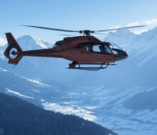 Risiko in den Bergen: Warum Vorsicht Leben retten kann Rettungshubschrauber_Alpen_Illustration