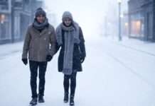 Schneechaos in Frankreich: Wenn der Winter zum Verkehrsrisiko wird Schnee_Menschen_Strasse_Illustration