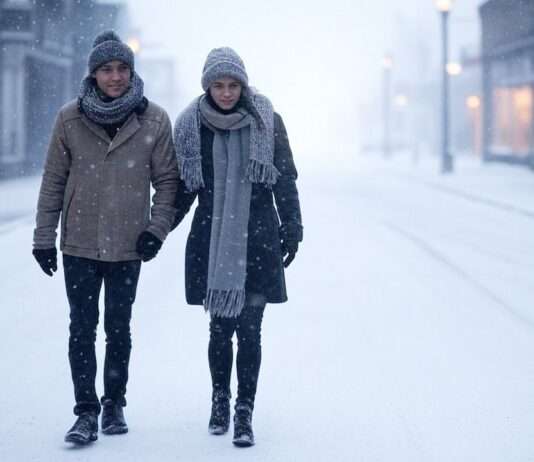 Schneechaos in Frankreich: Wenn der Winter zum Verkehrsrisiko wird Schnee_Menschen_Strasse_Illustration