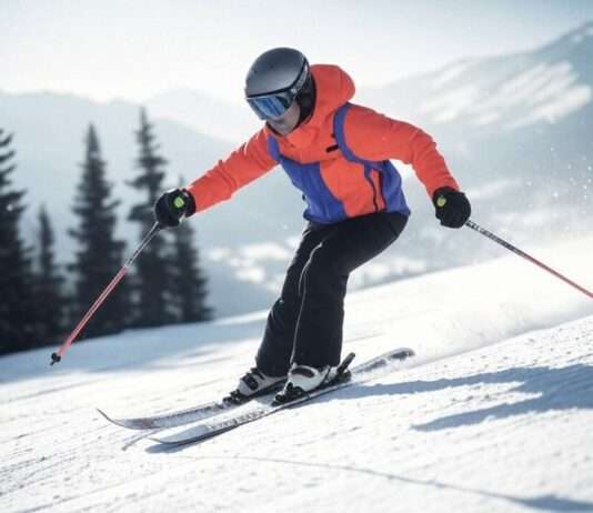 Ski und Klimawandel: Höher, weiter – aber wie lange noch? Skifahren_Piste_Illustration