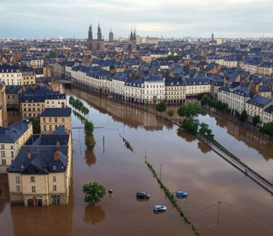 Herminia: Nordfrankreich im Griff historischer Überschwemmungen Überschwemmungen_Rennes_Illustration