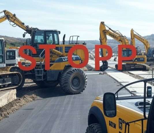 „No macadam!“ – Warum die Autobahn A69 Frankreich spaltet A69_Stopp_Illustration