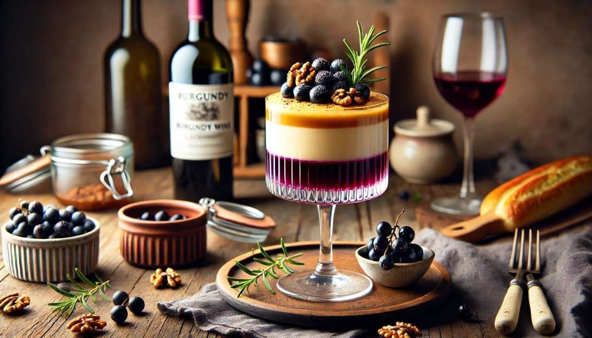 Burgund modern interpretiert: Burgundische Wein-Sabayon mit schwarzer Johannisbeere