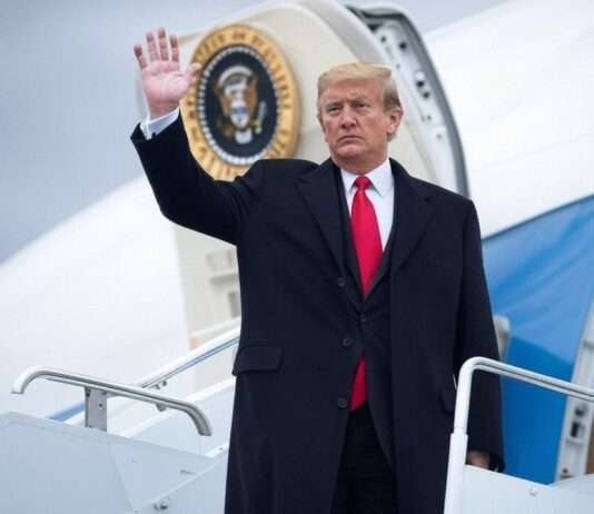 Trump, Poutine und das Patt in der Ukraine: Zwischen Empörung und Drohkulisse Donald_Trump_Air-Force-One_Illustration