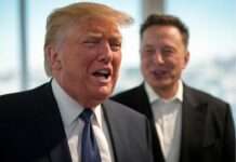 Musk auf dem Rückzug – Eine Entschuldigung mit strategischer Tiefe Donald_Trump_Elon_Musk_lachend_Illustration