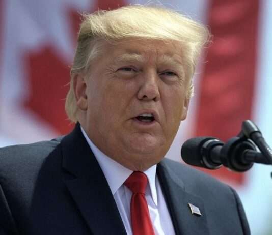 Trump scherzt über Kanada als 51. Bundesstaat – Ein diplomatischer Eiertanz Donald_Trump_Flagge_Kanada_Illustration