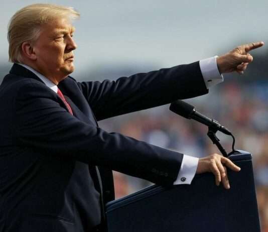 Trump vor der UNO: Rhetorischer Großangriff statt diplomatisches Angebot Donald_Trump_Rednerpult_Illustration