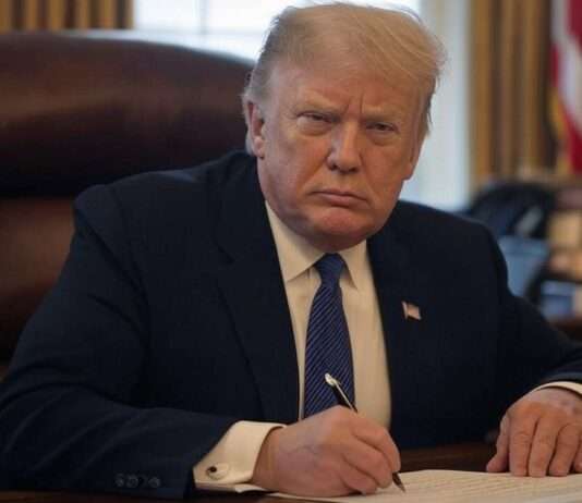 Europa am Scheideweg: Die Herausforderung durch Trumps Handelspolitik Donald_Trump_unterzeichet_Dekret_Illustration