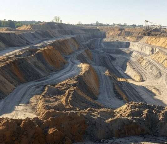 Die ungewisse Bewertung von Ukraines wichtigsten Mineralien und Bodenschätzen Graphit-Tagebau_Illustration