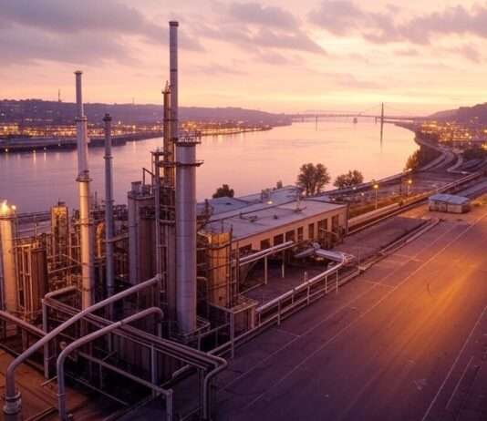 PFAS-Skandal in der „Vallée de la Chimie“ – Bewohner fordern Gerechtigkeit Industrie_Rhone_PFAS_Illustration