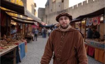 Aude – Burgen, Wind und ein Hauch Mittelalter Karneval_Carcassonne_Illustration