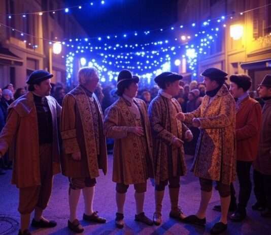 Cholet – Karneval der Lichter: Frankreichs funkelndes Spektakel Karneval_Cholet_Illustration