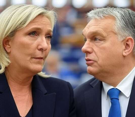 Viktor Orbáns demonstrativer Schulterschluss mit Marine Le Pen Marine-Le-Pen_Victor-Orban_Illustration