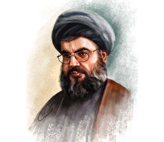 Massen bei der Beerdigung des Hisbollah-Chefs Hassan Nasrallah im Libanon Portrait_of_Hassan_Nasrallah_Wiki