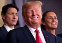 Handelskonflikt zwischen den USA und Kanada eskaliert: Neue Zölle und Drohungen gegen die Autoindustrie Trudeau_Trump_Sheinbaum_Illustration