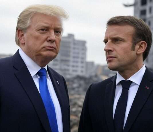 Macrons diplomatische Offensive: Europas Rolle in den Ukraine-Friedensverhandlungen Trump_Macron_Ukraine_Illustration