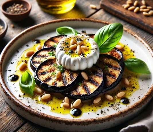 Auberginen-Tatar mit Burrata und gerösteten Pinienkernen – Moderner Twist einer provenzalischen Ikone Auberginen-Tatar_Burrata