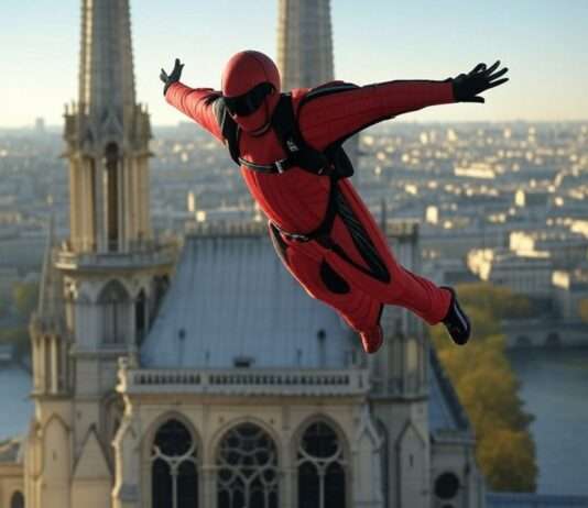 Sprung ins Staunen – und ins Sicherheitsvakuum: Waghalsiger Base-Jump von Notre-Dame