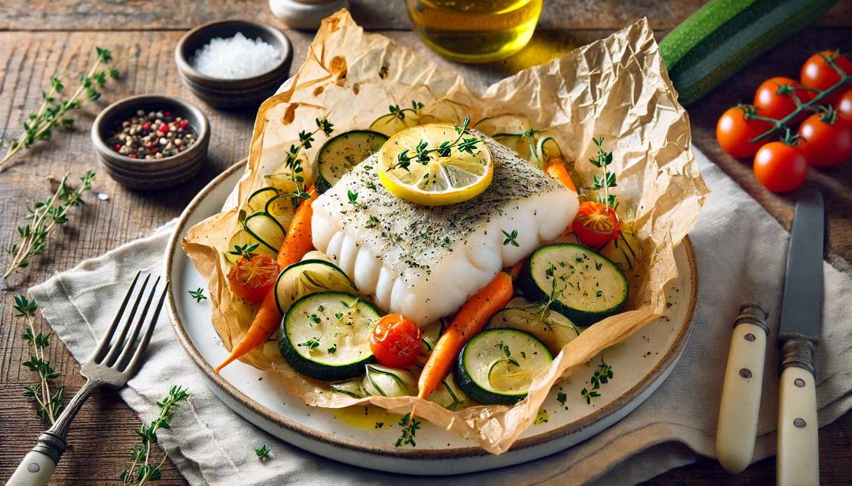 Leichtes in der Fastenzeit: Cabillaud en Papillote – Sanft gegarter Kabeljau mit Gemüse