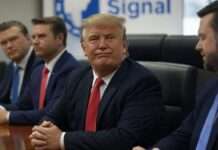 Sicherheitsrisiko Weißes Haus Donald_Trump_Vance_Hegseth_Signal_Illustration