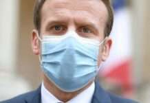 Fünf Jahre nach dem Lockdown: Emmanuel Macron erinnert an eine geeinte Nation Emmanuel_Macron_Covid_Corona_Maske_Illustration