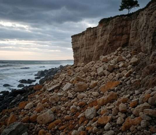 Gefährliche Schönheit: Klippenabbruch an der Côte d’Albâtre Erosion_Küste_Illustration