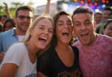 Nuits de Fourvière 2025: Kraftwerk, Clara Luciani und Beth Gibbons auf der Bühne Festival_Fans_Jubel_Illustration