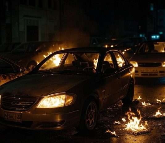 Brennende Eifersucht: Wenn verletzte Gefühle zur Brandstiftung führen Feuer_Autos_brennen_Brandstiftung_Illustration