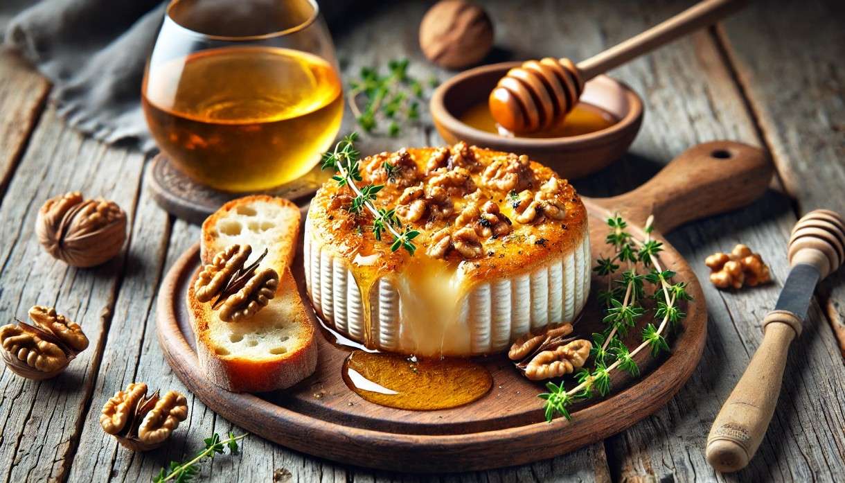 Crottin de Chavignol Rôti, Miel et Noix
