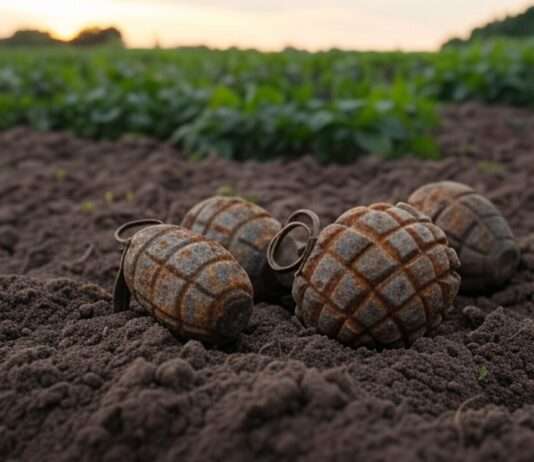 Tödlicher Fund im Vorgarten: Rentner stirbt bei Explosion einer Weltkriegs-Granate Granaten_Blindgänger_Kartoffelfeld_Illustration