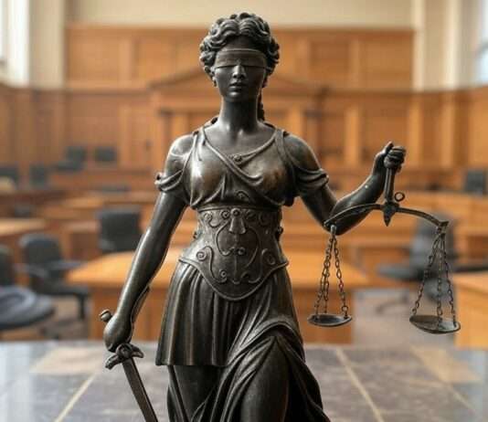 Zwischen Justiz und Politik: Richter werden nach Le Pen-Urteil bedroht Justitia_Gericht_Illustration