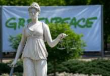 Greenpeace in den USA zu hoher Schadensersatzzahlung verurteilt: Ein Präzedenzfall für Umweltaktivismus Justiz_Verurteilung_Greenpeace_Illustration