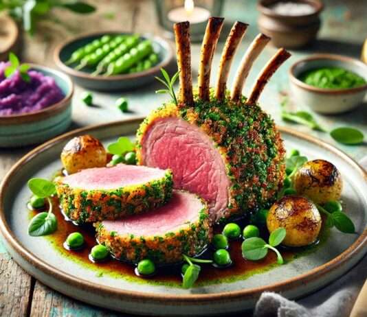 Lammkarree mit Cantal-Kruste & Kräuterjus Lammkarree_Cantal-Kruste