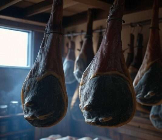 Kulinarische Entdeckungsreise in den katalanischen Pyrenäen: Der unvergleichliche Land-Schinken Landschinken_Räucherkammer_Illustration