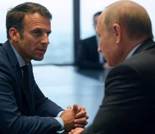 Macrons Bereitschaft zum Dialog mit Putin: Ein Balanceakt inmitten europäischer Verteidigungsinitiativen Macron_Putin_Gespräch_Illustration