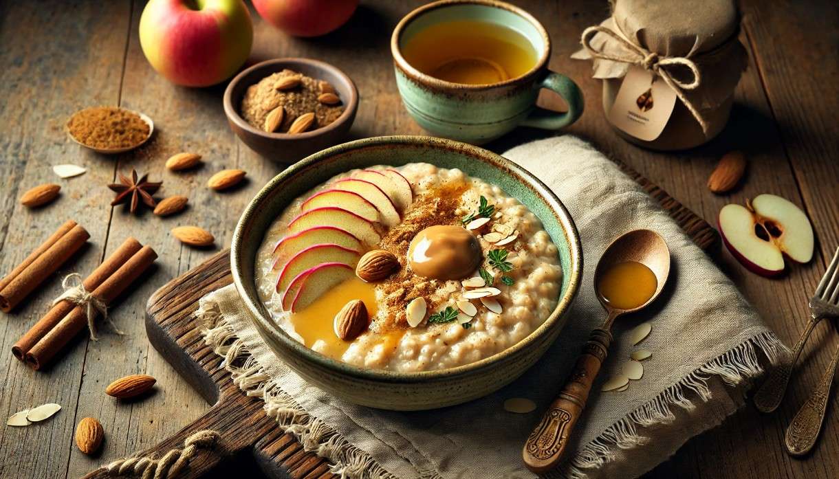 Scheinfasten – Frühstück: Nussiges Mandelmus-Porridge mit französischem Flair