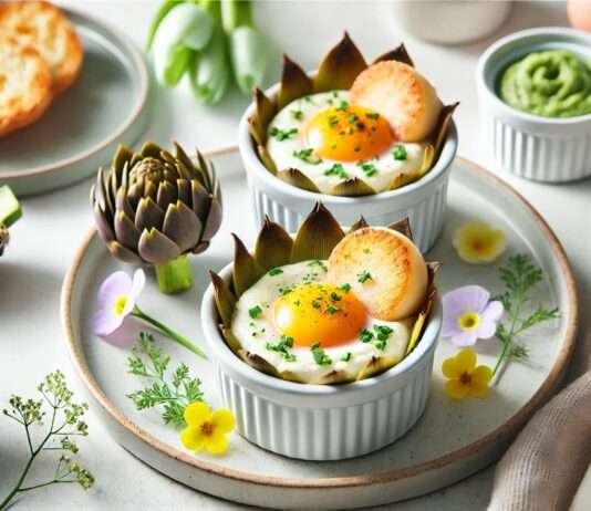 Ostern – modern: Œufs Cocotte mit Artischockencreme & Jakobsmuschel Oefs-cocotte-Jakobsmuscheln