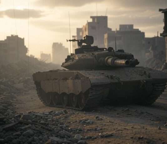 Großbritannien stellt Israel ein Ultimatum: Anerkennung Palästinas im September möglich Panzer_Gaza_Illustration