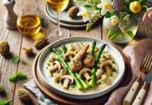 Ragout vom Kaninchen mit Spargel und Morcheln à la crème Ragout-vom-Kaninchen