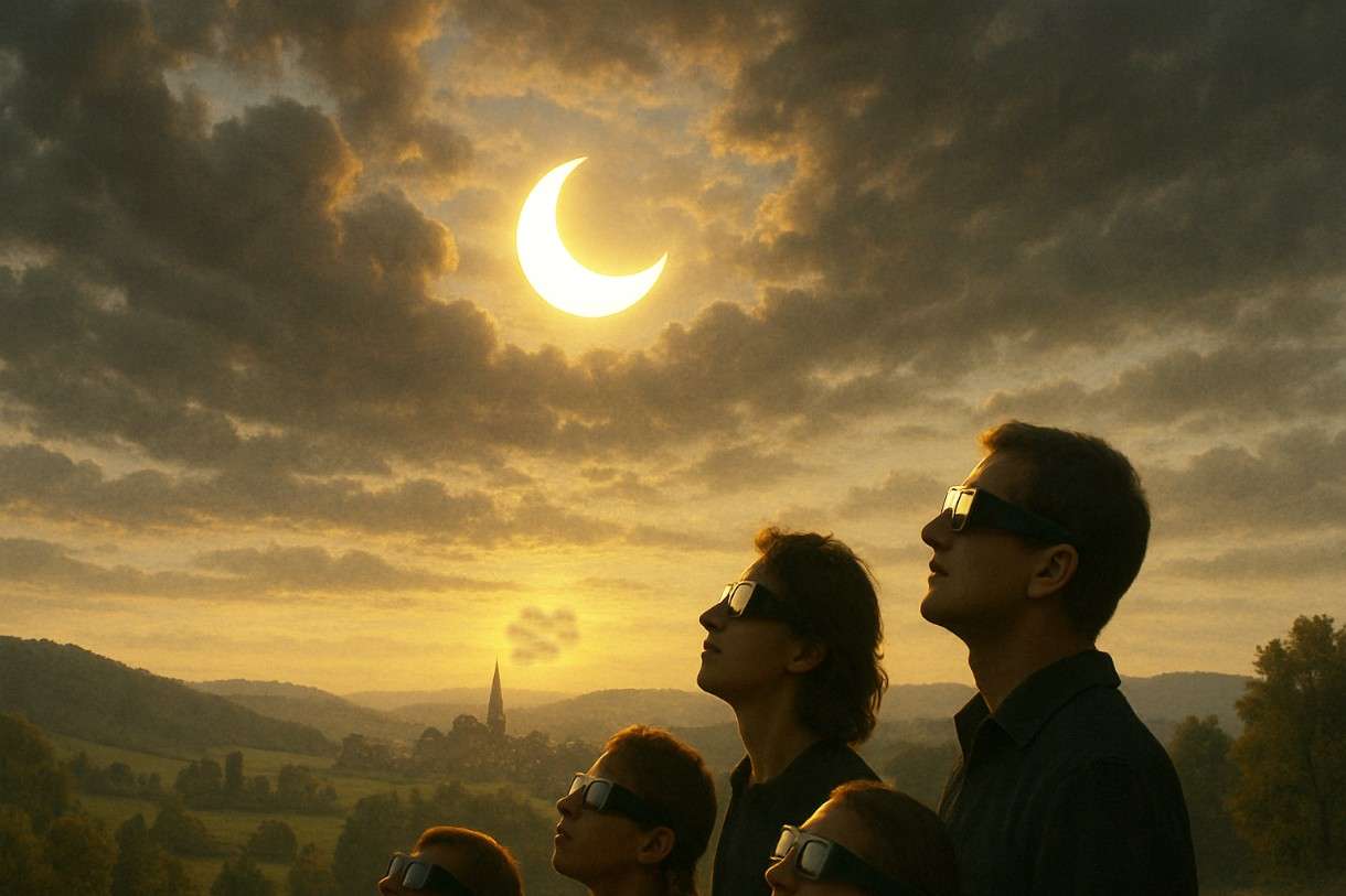 Wenn der Mond an der Sonne knabbert: Sonnenfinsternis fasziniert Toulouse