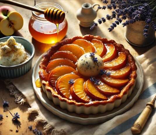 Tarte Tatin mit Lavendelhonig und Bleu d’Auvergne-Crème fraîche Tarte-Tatin_modern