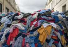 Fast-Fashion-Gesetz: Protest vor dem Senat – zehn Tonnen Textilmüll abgeladen Textilien_Altkleider_Protest_Illustration