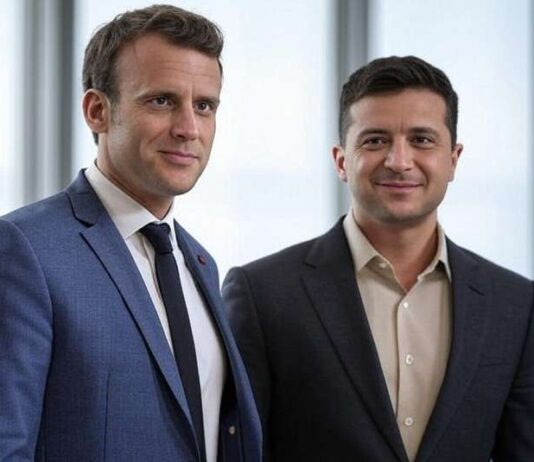 Macron und Merz drängen auf Waffenruhe in der Ukraine – Trump bleibt vage Trump_Macron_Selenskyj_Illustration