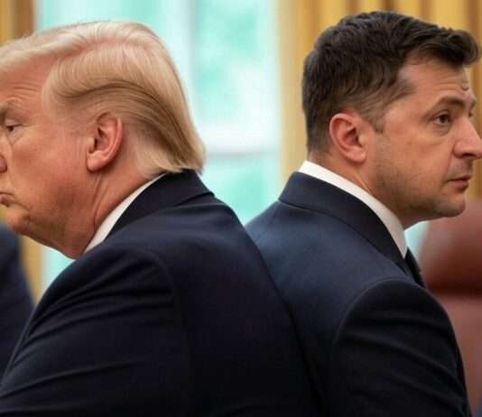 Trumps Abkehr von der Ukraine: Ein neuer Kurs in der Weltpolitik Trump_Selenskyj_Streit_Illustration