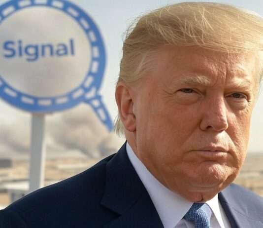 Washington erschüttert nach Offenlegung geheimer Pläne über private Chat-App Trump_Signal_Yemen_Illustration